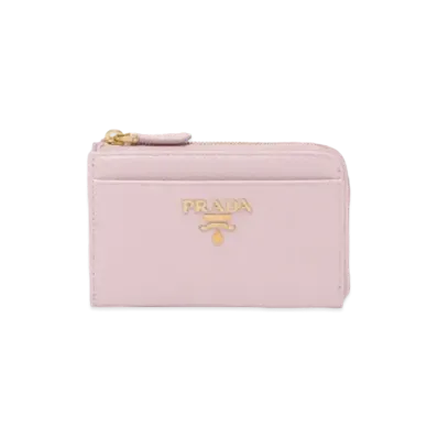 PRADA Saffiano Leather Key Case "Alabaster Pink"