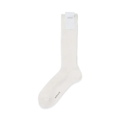 AURALEE Women's Cotton Low Gauge Socks "White"