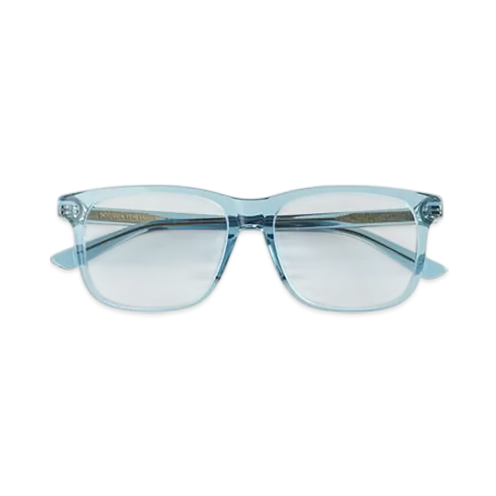 Bottega Veneta Classic Square Eyeglasses "Light Blue/Transparent"