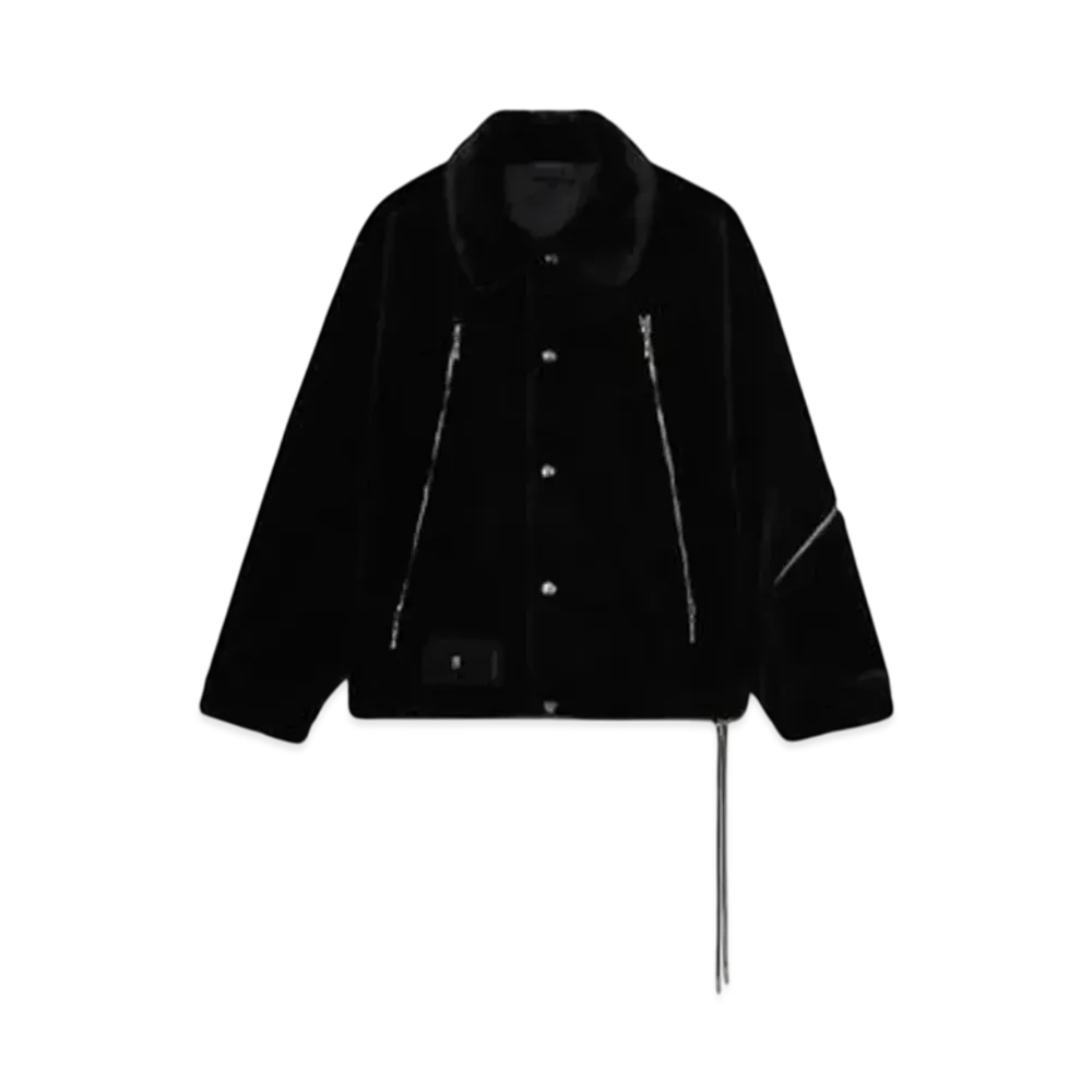 A BATHING APE Bape Black Faux Fur Jacket "Black"