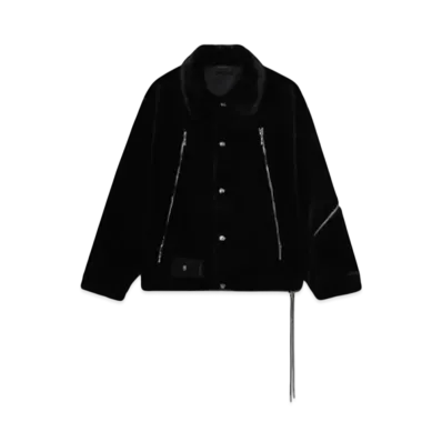 A BATHING APE Bape Black Faux Fur Jacket "Black"