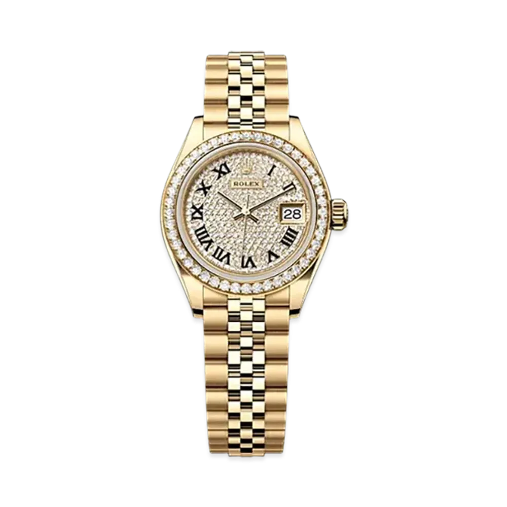 ROLEX Lady-Datejust 28mm Yellow Gold Diamond 279138RBR "Pave diamonds"