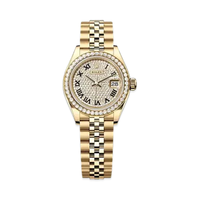 ROLEX Lady-Datejust 28mm Yellow Gold Diamond 279138RBR "Pave diamonds"