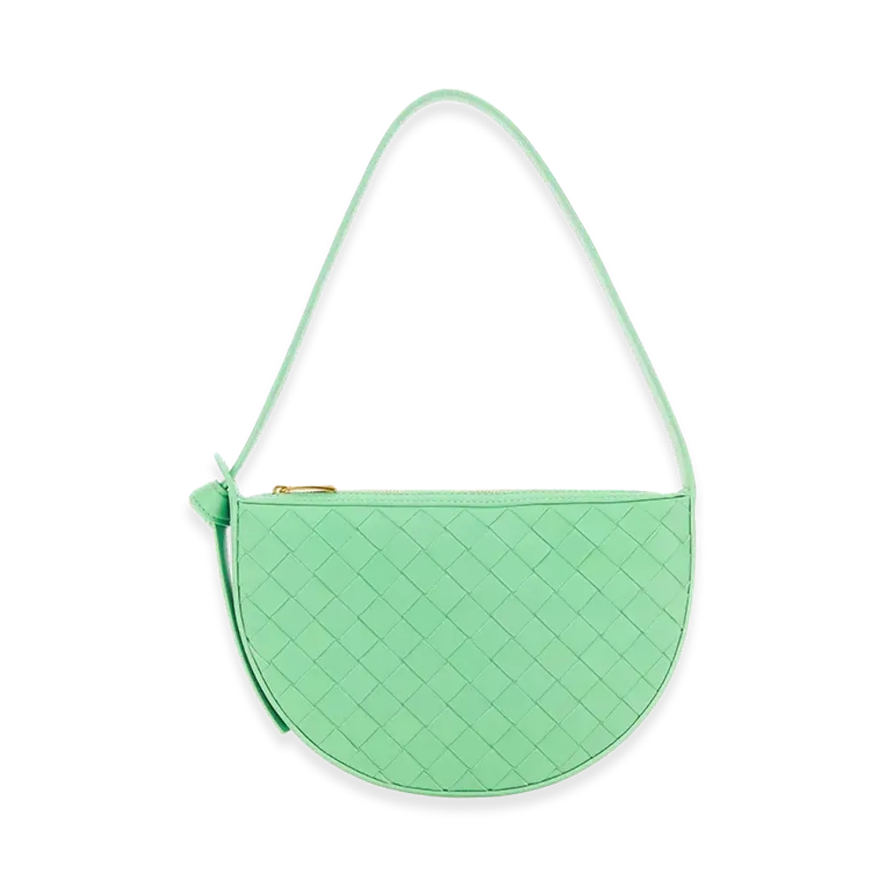 Bottega Veneta Women's Leather Mini Sunrise Shoulder Bag "Mint Green"