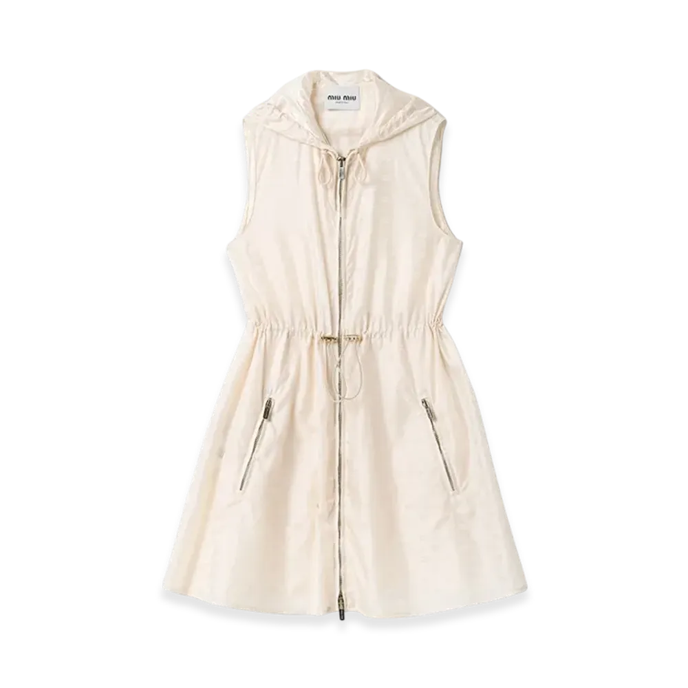 MIU MIU Women's Nylon Mini Dress "Ivory"
