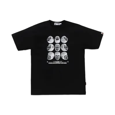 A BATHING APE Polygon Ape Head Tee "Black"