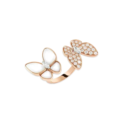 Van Cleef & Arpels Deux Papillons Entre les Doigts ring "18K Rose gold/Diamond/Mother-of-pearl"