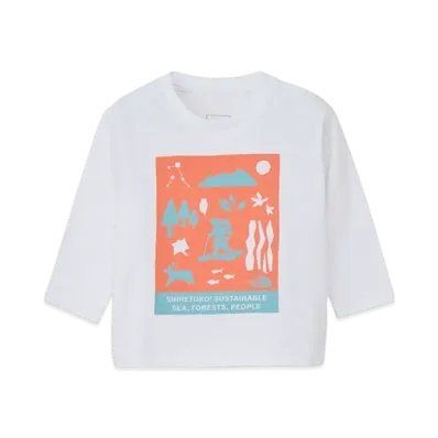 The North Face Baby Long Sleeve Shiretokotoko Tee "White"