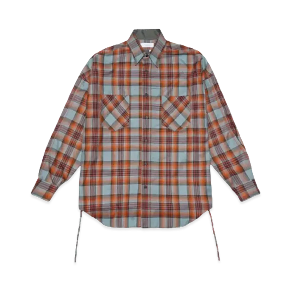 FACETASM ORIGINAL CHECK SHIRT "ORANGExBLUE"
