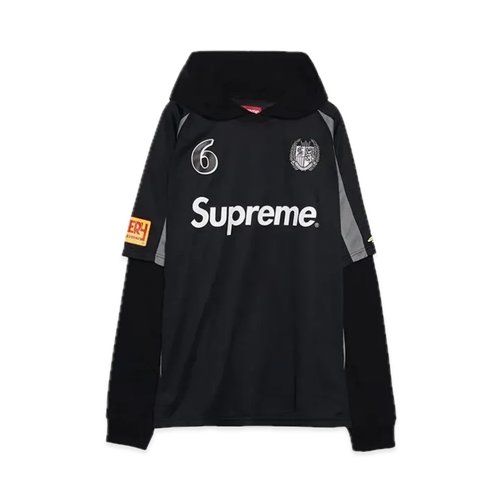 トップス Supreme 23 Jersey Black M Supreme Hooded Soccer Jersey 