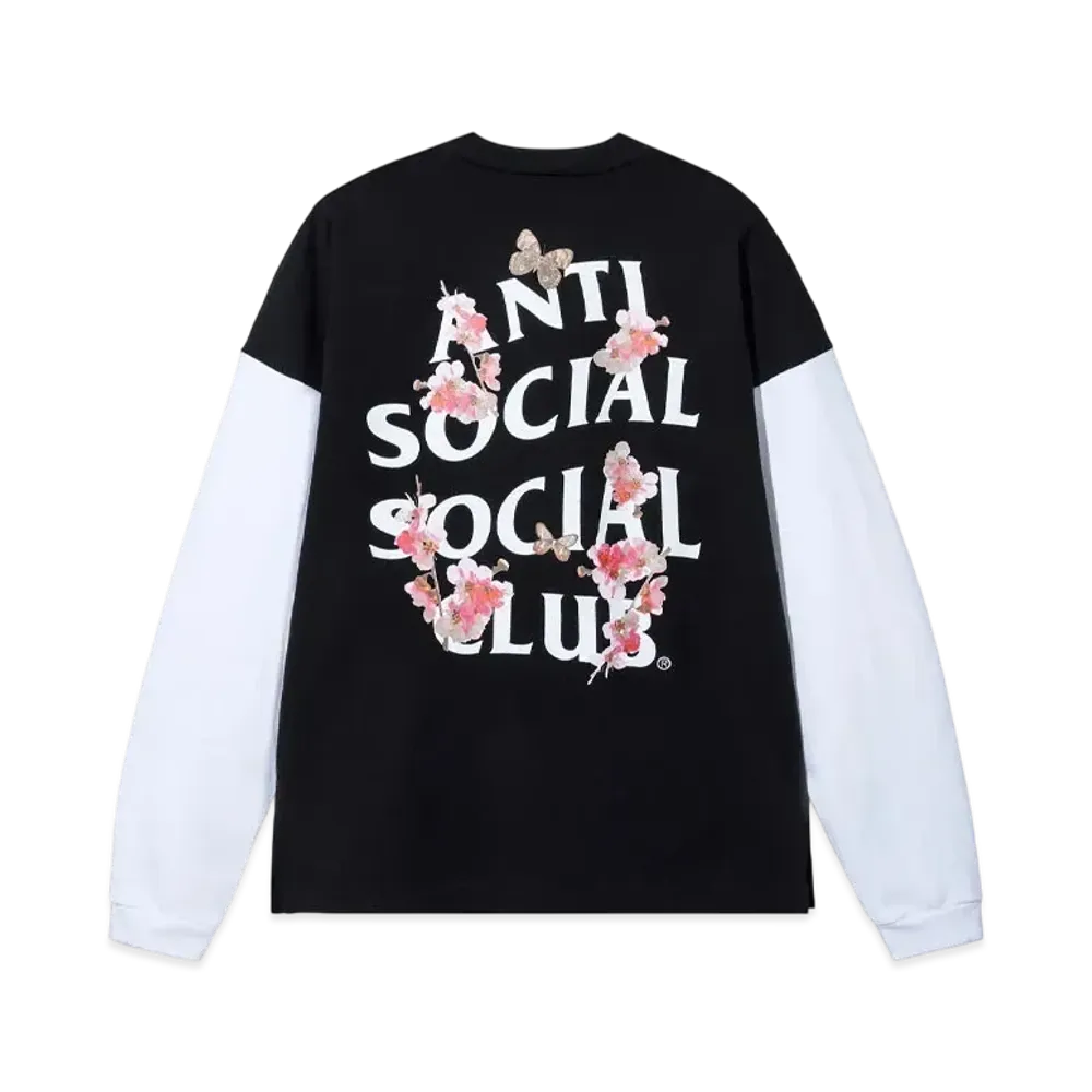 ANTI SOCIAL SOCIAL CLUB Major #1 Tear Into Silence Contrast Sleeve Made in LA Heavyweight L/S Tee "Black"