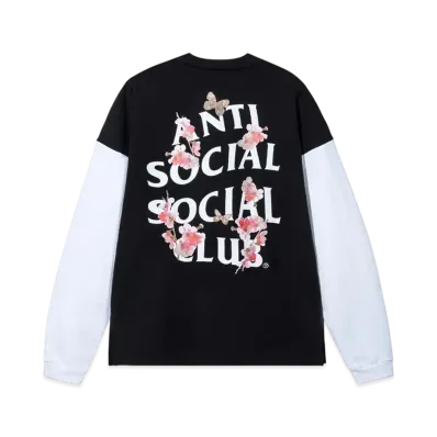 ANTI SOCIAL SOCIAL CLUB Major #1 Tear Into Silence Contrast Sleeve Made in LA Heavyweight L/S Tee "Black"