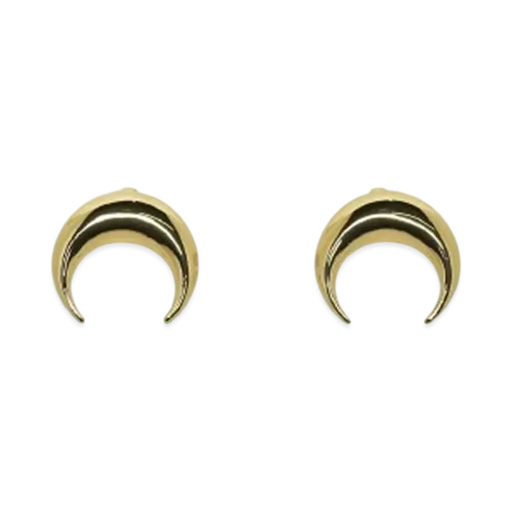Marine serre GOLD PLATED MOON STUDS "SHINY GOLD"