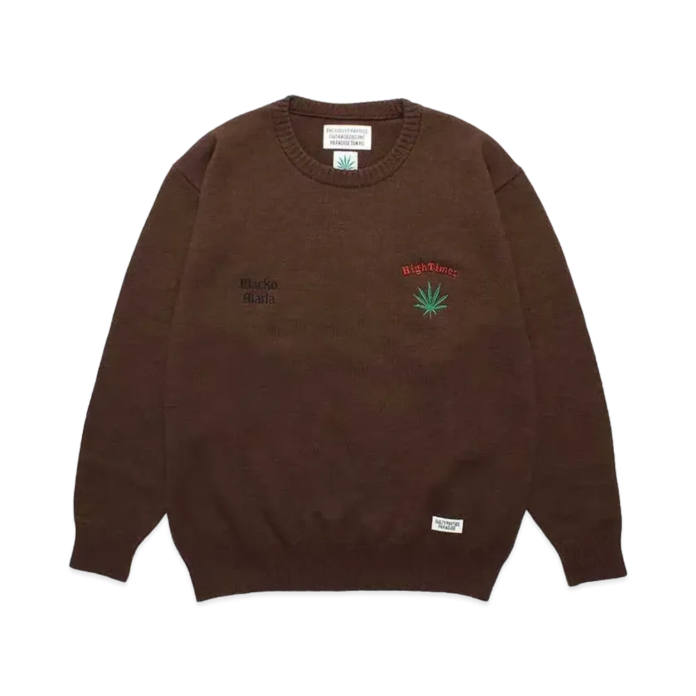 WACKO MARIA HIGH TIMES / Classic Knit Sweater "Brown"