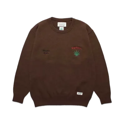 WACKO MARIA HIGH TIMES / Classic Knit Sweater "Brown"