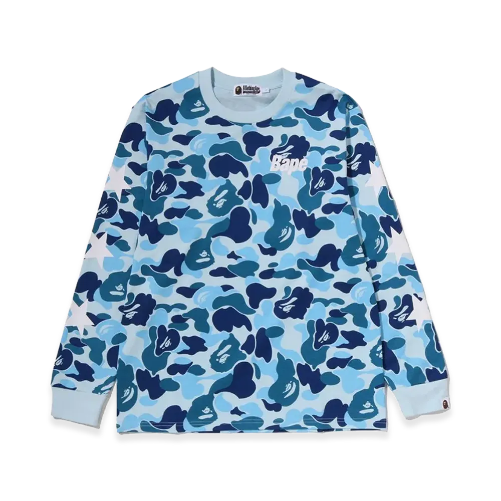 A BATHING APE ABC Camo LS Tee "Blue"