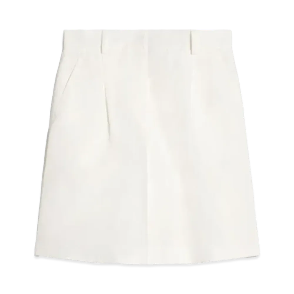 Max Mara Ecuba Cotton Linen Canvas Bermuda Pants "Ivory"