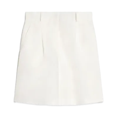 Max Mara Ecuba Cotton Linen Canvas Bermuda Pants "Ivory"