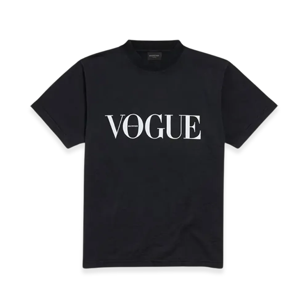 BALENCIAGA Women's | Vogue T-Shirt Small Fit "Black Faded"