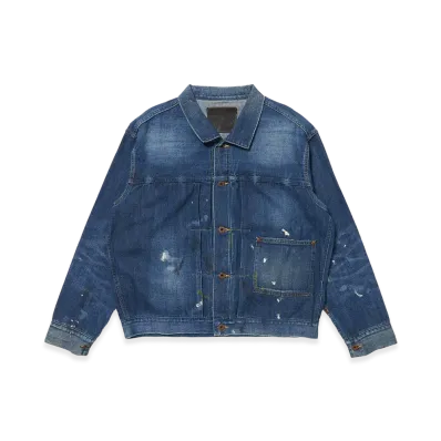 T.T Taiga Takahashi LOT.703 Denim Jacket C.1920's "Damaged Indigo Paint"