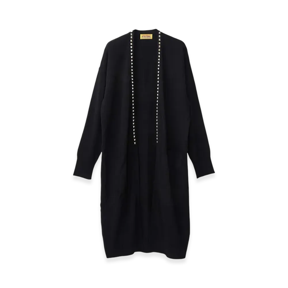 HYSTERIC GLAMOUR Studded Long Cardigan "Black"