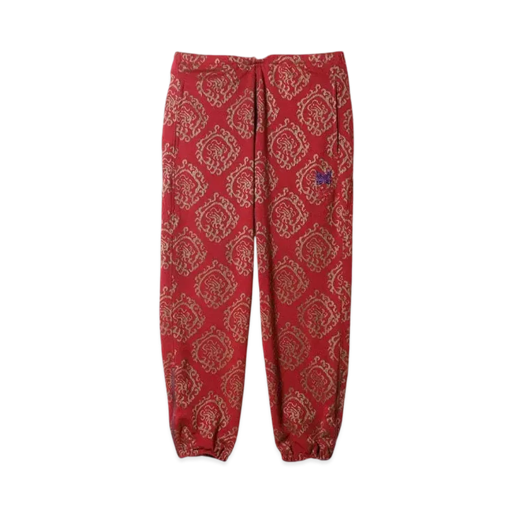 NEEDLES x Sasquatchfabrix. Zipped Sweat Pant Curled Up Dragon "Red"
