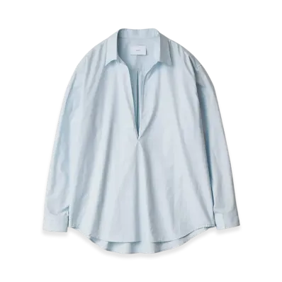 ssstein Suvin Cotton Oversized Skipper Shirt "Off Blue"