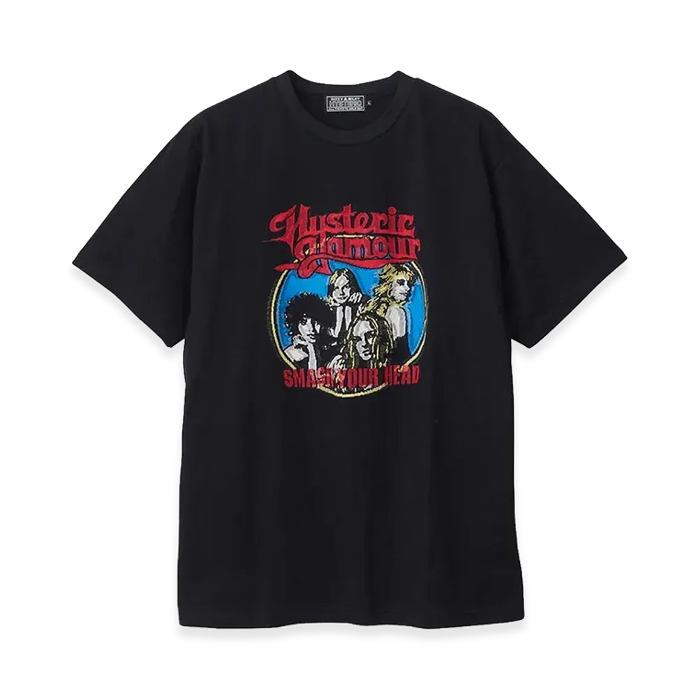 HYSTERIC GLAMOUR SMASH YOUR HEAD Jacquard T-Shirt "Black"