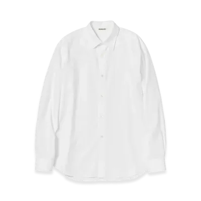 AURALEE Women's Washed Finx Twill Shirt "White"