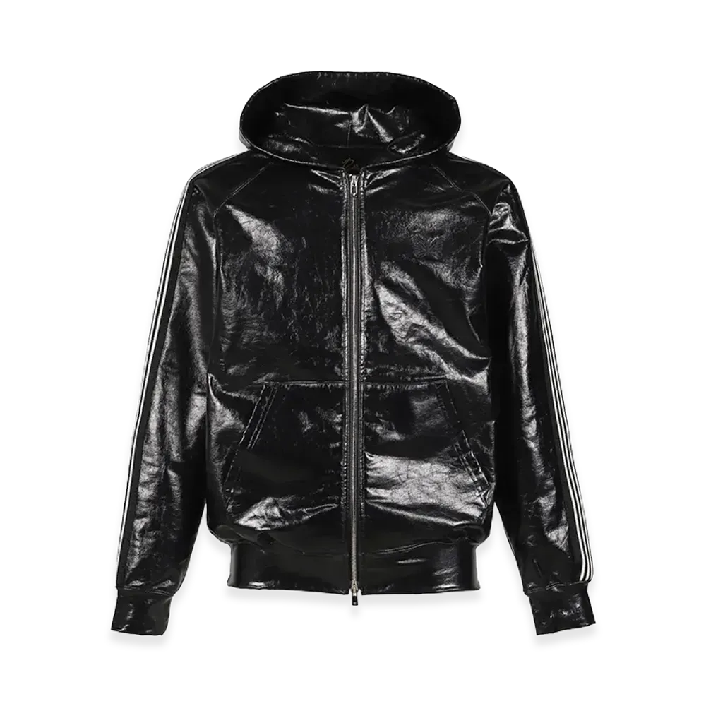 NEEDLES x NUBIAN Zipped Track Hoody - Cotton Jersey / Coating (Exclusive) "Black"