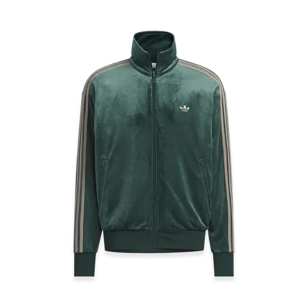 adidas Firebird Velour Track Top "Shadow Green"