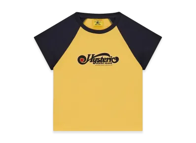 HYSTERIC GLAMOUR x GUESS JEANS Raglan Graphic Baby Tee "Yellow"