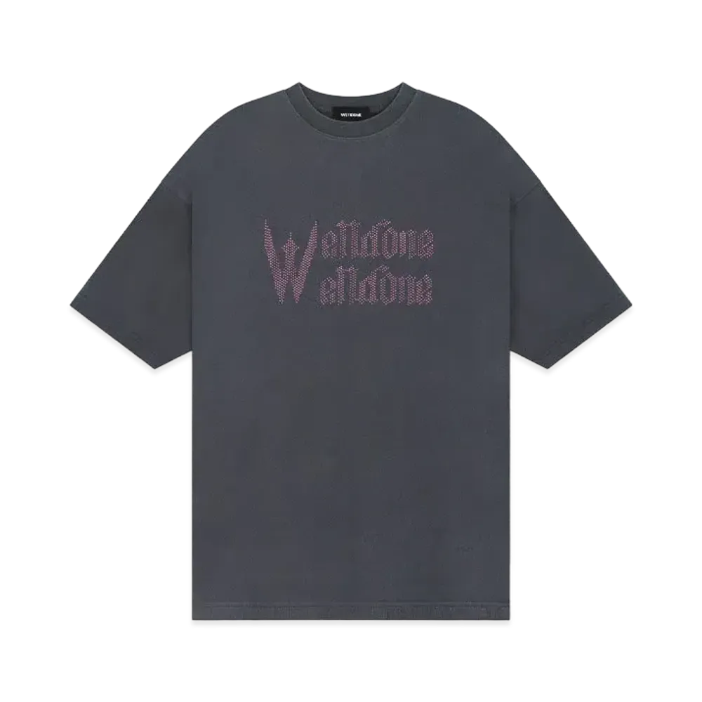 WE11DONE Rhinestone T-shirt "Dark Gray"