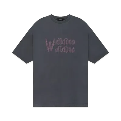 WE11DONE Rhinestone T-shirt "Dark Gray"