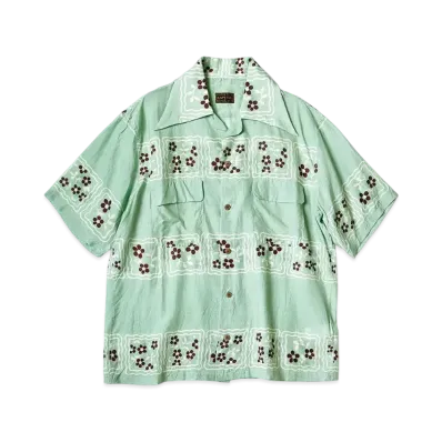 KAPITAL Silk Rayon Cookie Langle Color Aloha Shirt "Mint"