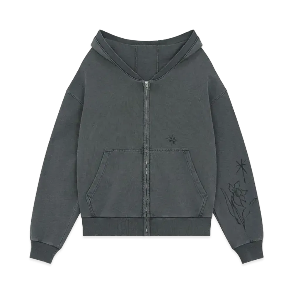 WE11DONE Wide Zip-up Hoodie "Charcoal"