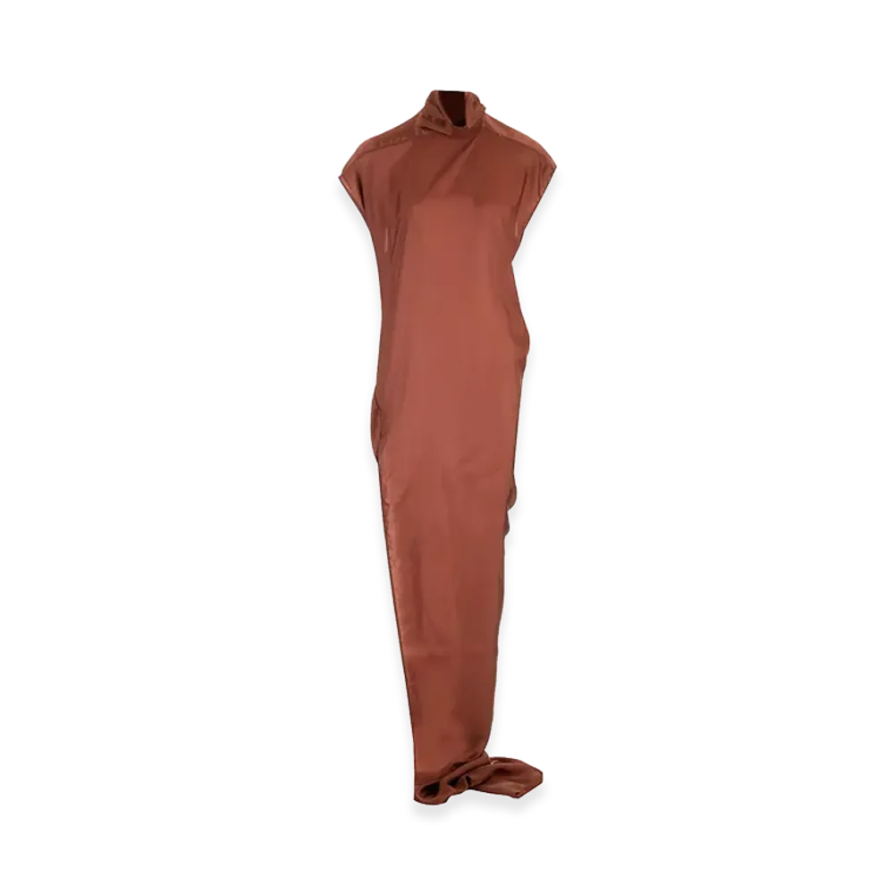 Rick Owens Women's Long Cupro Dress "Brown"