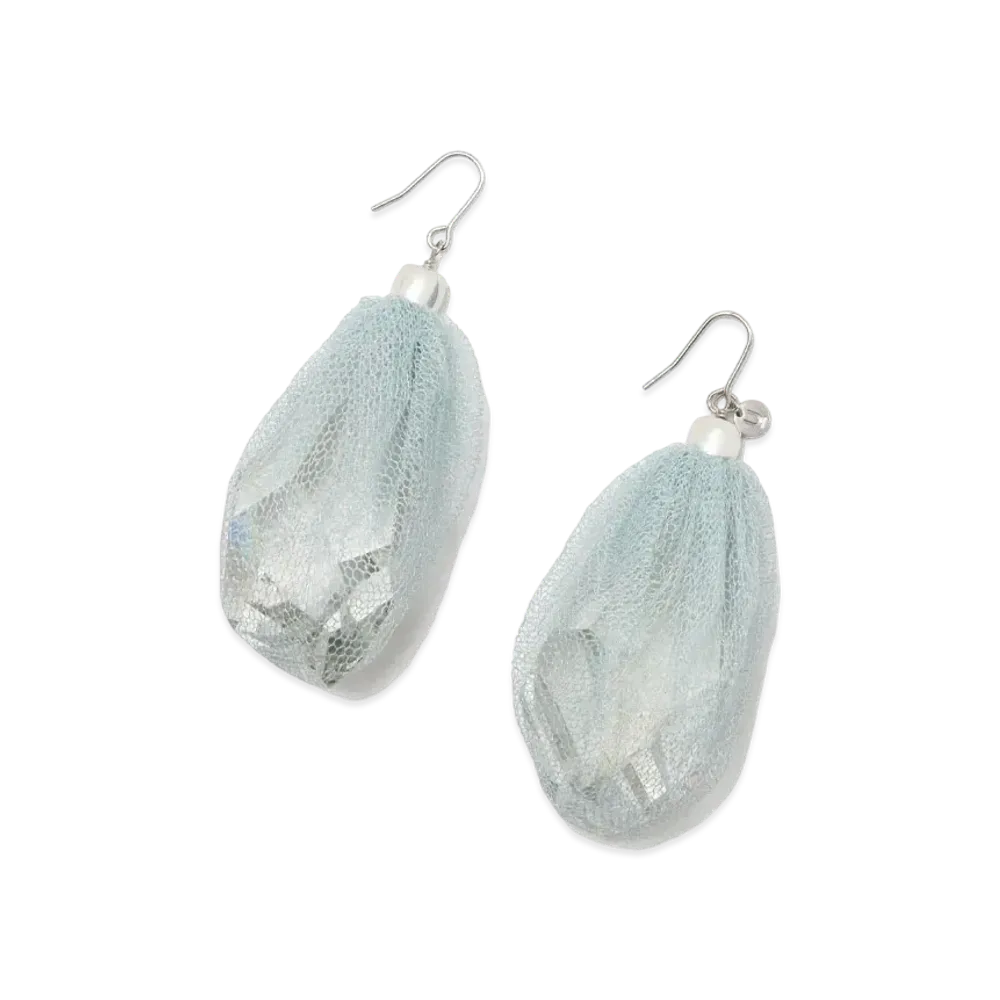 UNDERCOVER Silk Tulle Swarovski Pierce "Light Blue"
