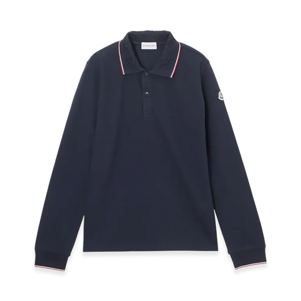 MONCLER Kids L/S Polo Shirt "Navy"