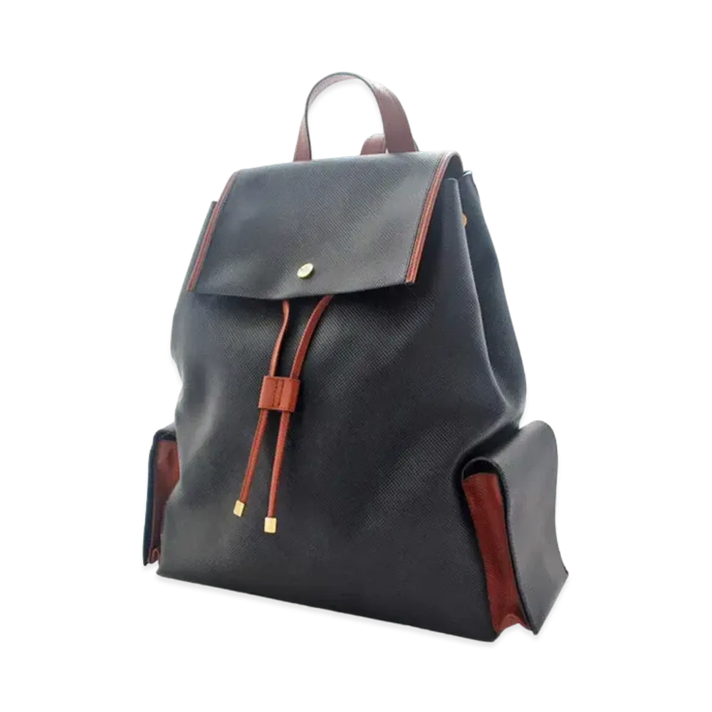 Bottega Veneta PVC Leather Backpack "Black/Brown"