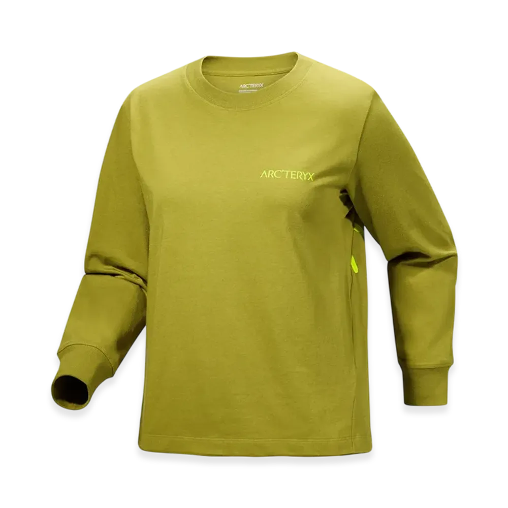 ARC'TERYX Women's Kragg Cotton Bird Crew LS "Olive Moss/Euphoria" X000008469