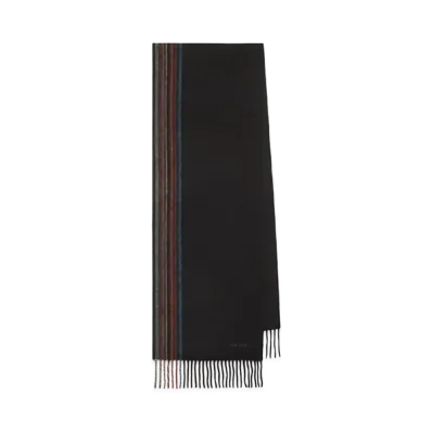 Paul Smith Signature Stripe Line Cashmere Scarf "Black"