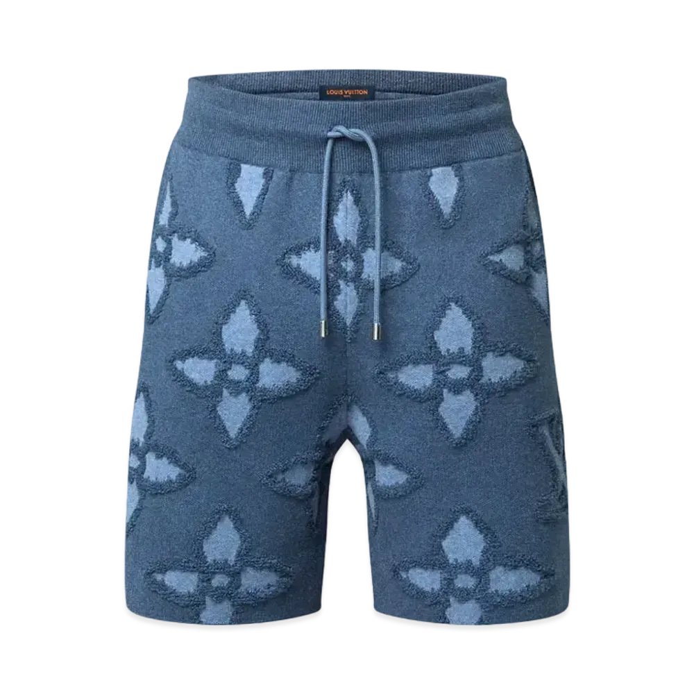 Louis Vuitton Textured Cotton Knit Shorts "Indigo"