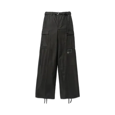 WTAPS x sacai Cotton Back Satin Pants 01 / Trousers / Cotton Back Satin "Black"