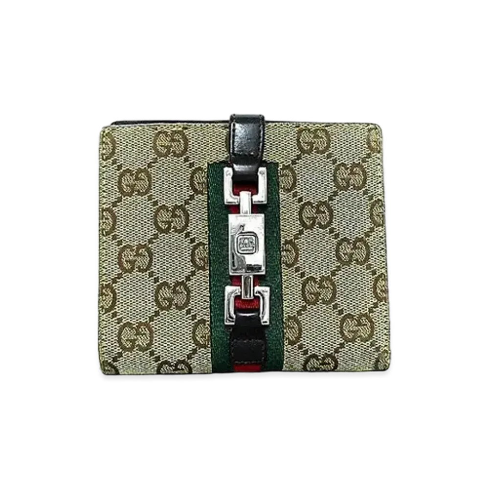 GUCCI Bi-Fold Wallet Vintage Jackie GG Canvas Sherry