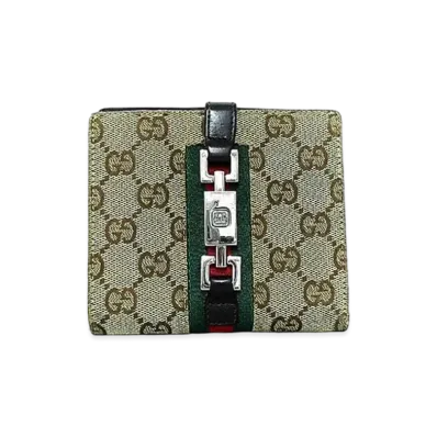 GUCCI Bi-Fold Wallet Vintage Jackie GG Canvas Sherry