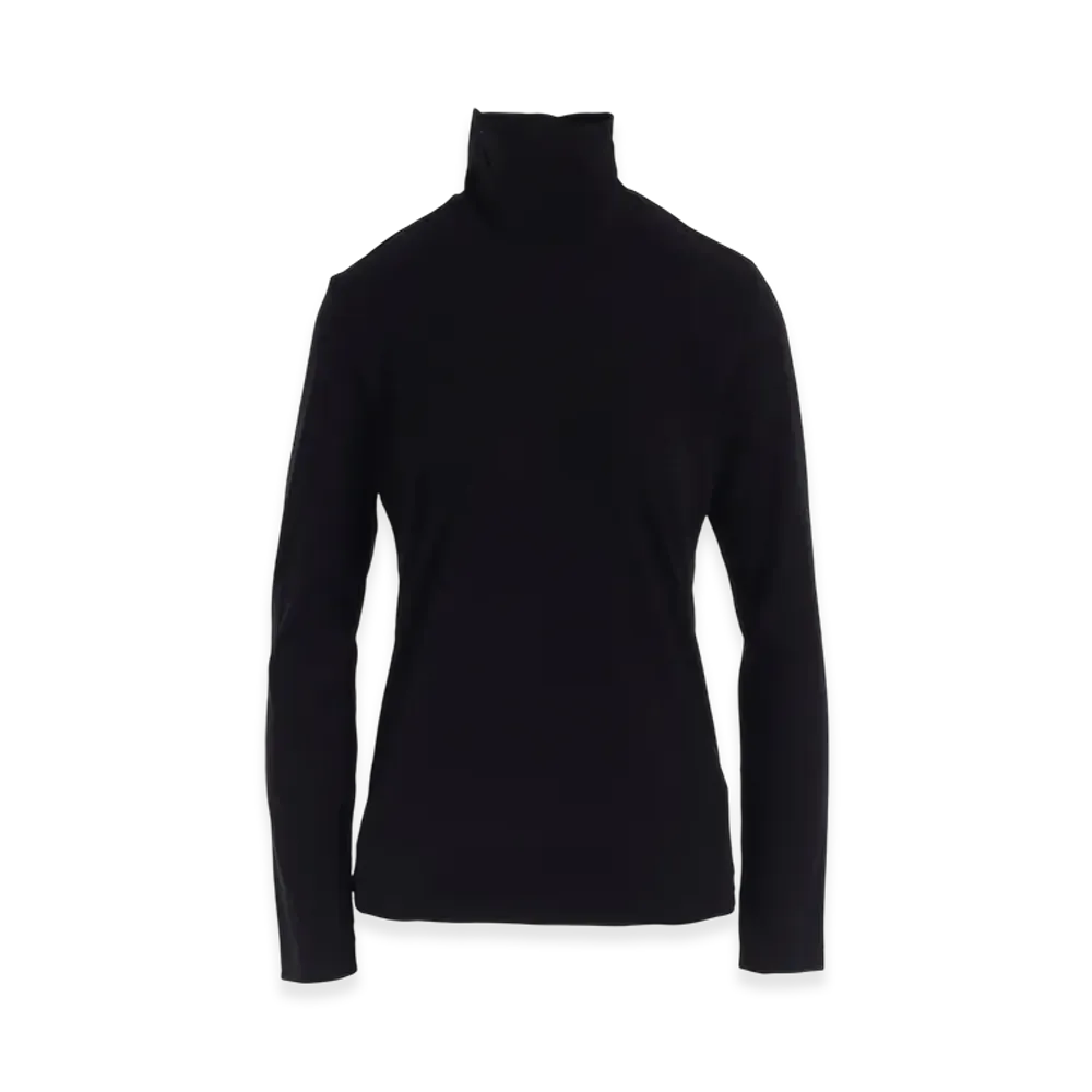 Y's Soft Jersey High Neck Long T "Black"