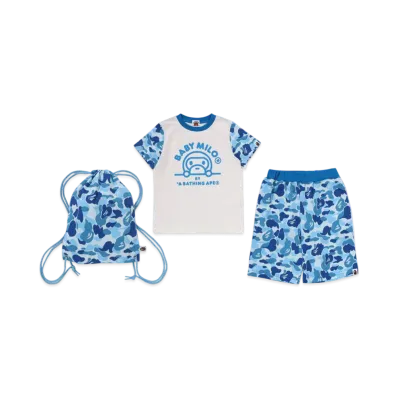 A BATHING APE ABC Camo Baby Milo Kids Gift Set "Blue"