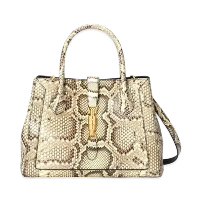GUCCI Jackie 1961 Python Medium Tote Bag "Natural Color Python"