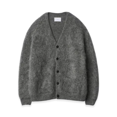 ssstein Kid Mohair Knit V Neck Cardigan "Grey"